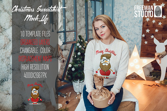 Christmas Sweatshirt Mock-Up Vol.2 in Product Mockups - product preview 12