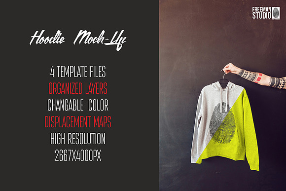 Hoodie Mock-Up in Product Mockups - product preview 4