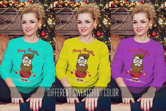 Christmas Sweatshirt Mock-Up in Product Mockups - product preview 10