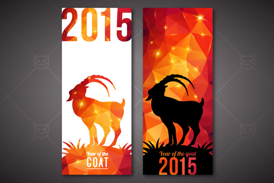 New Year Banners with Goat