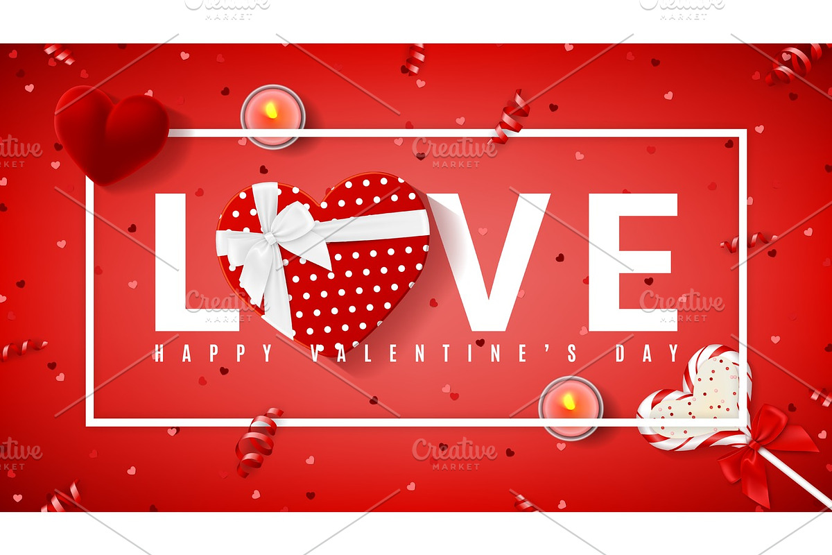 Red banner for Valentine's Day in Illustrations - product preview 8