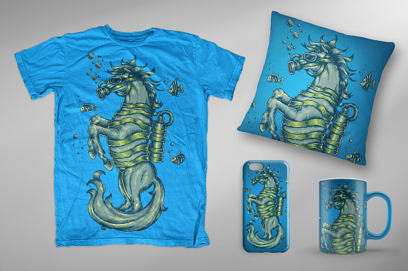Sea Horse in Illustrations - product preview 1
