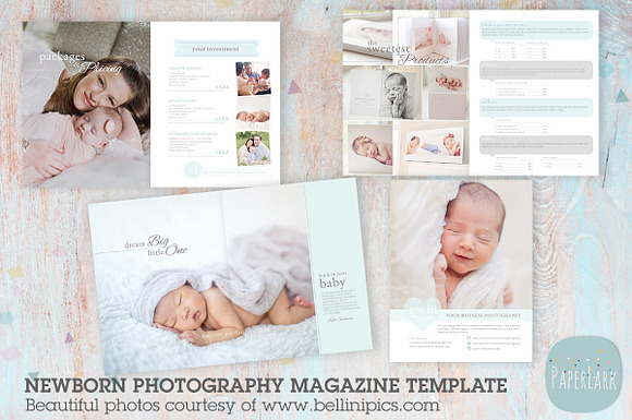 PG012 Newborn Photography Magazine in Magazine Templates - product preview 3