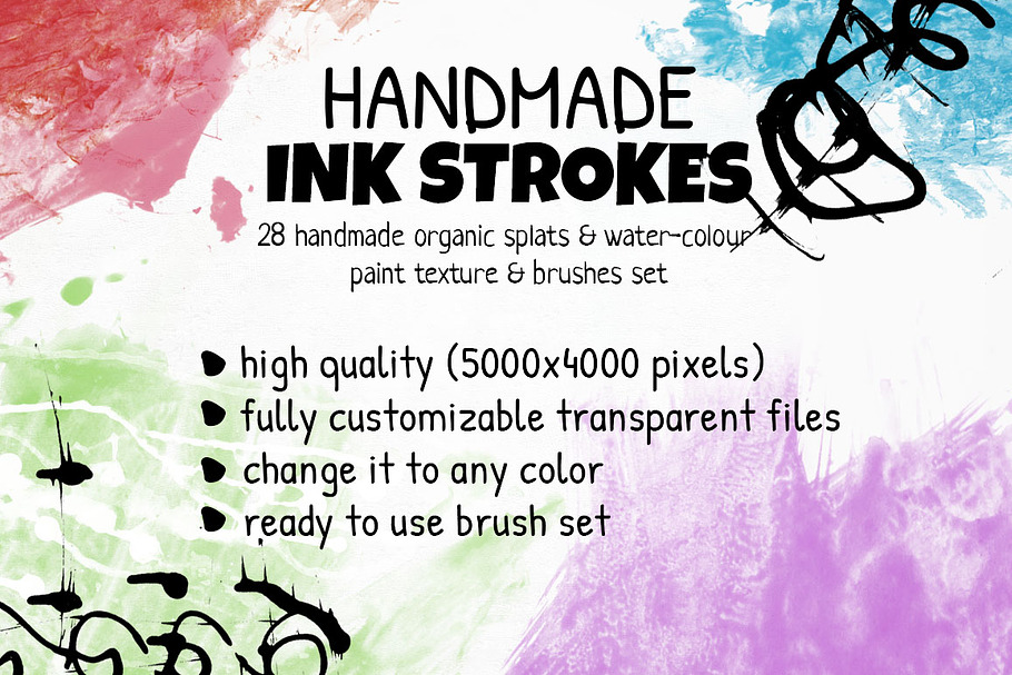 Handmade INK STROKES Full Pack in Photoshop Brushes - product preview 8