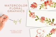 Floral watercolor wedding clipart