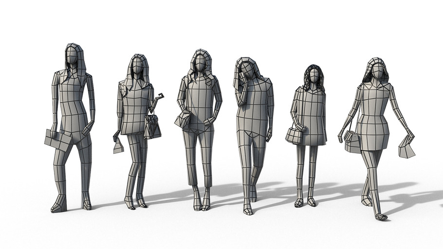 Low Poly Girls Pack in People - product preview 1