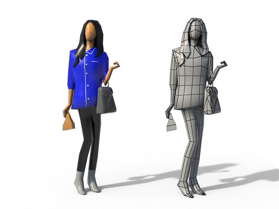 Low Poly Girls Pack in People - product preview 3