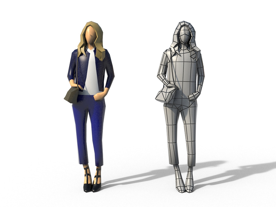 Low Poly Girls Pack in People - product preview 4