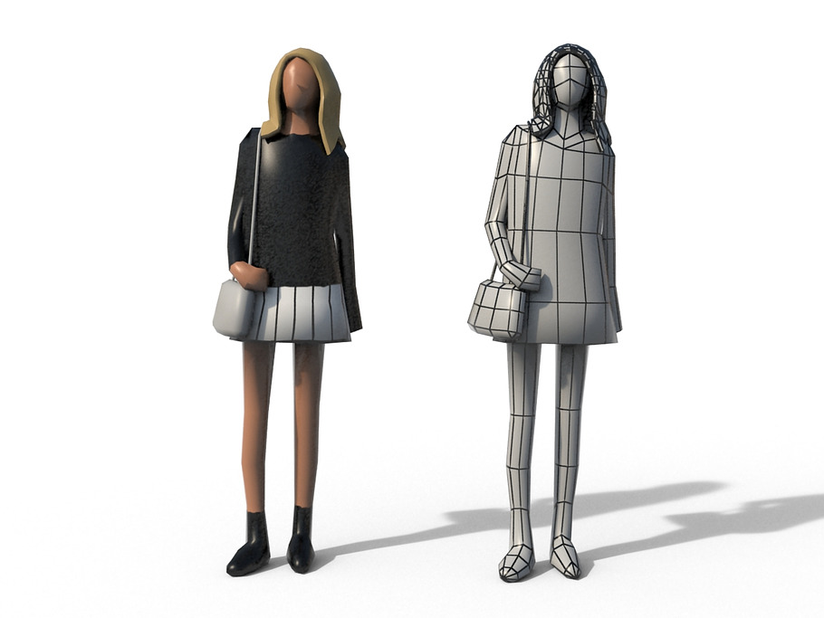 Low Poly Girls Pack in People - product preview 5
