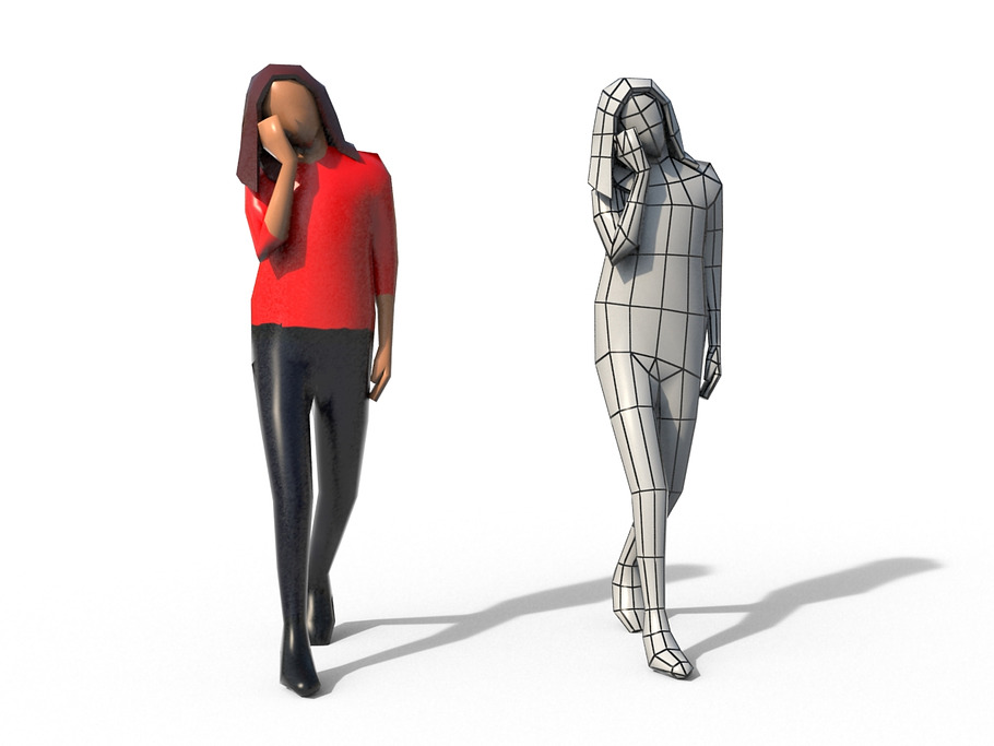 Low Poly Girls Pack in People - product preview 6