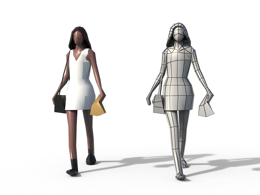 Low Poly Girls Pack in People - product preview 7