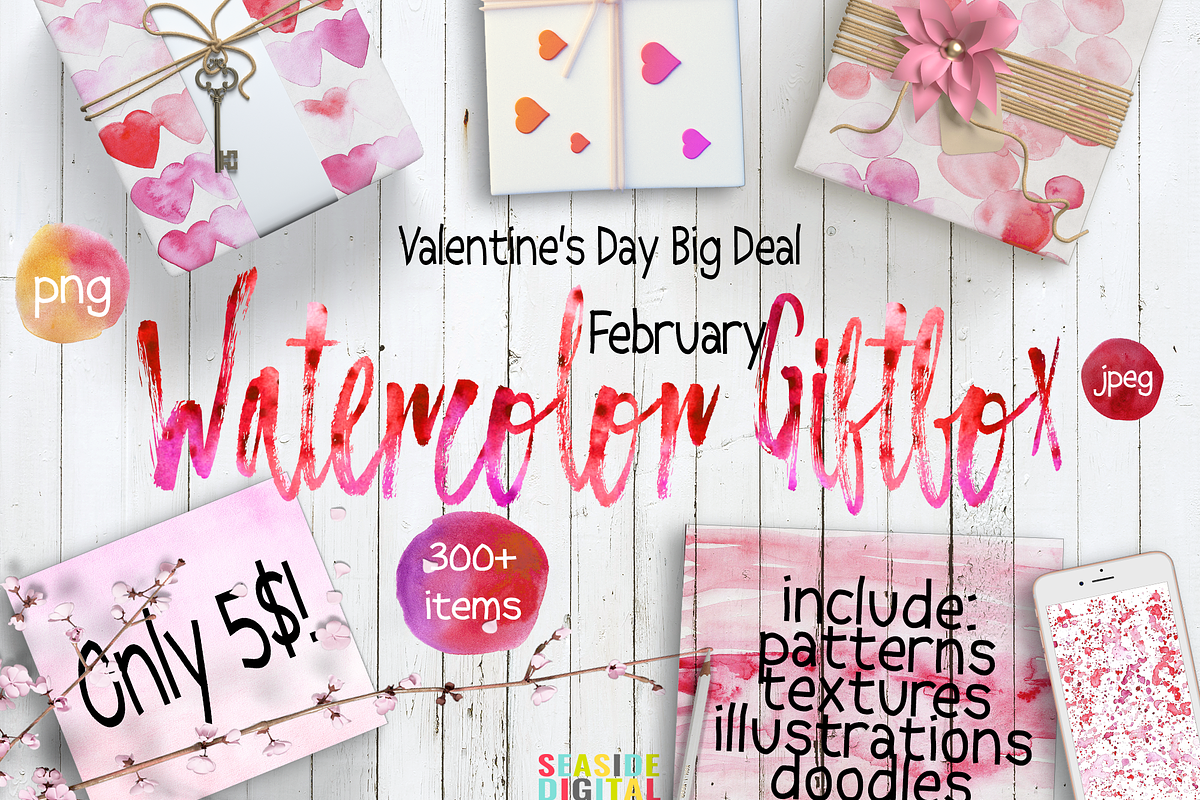 Watercolor Giftbox - February Deal in Textures - product preview 8