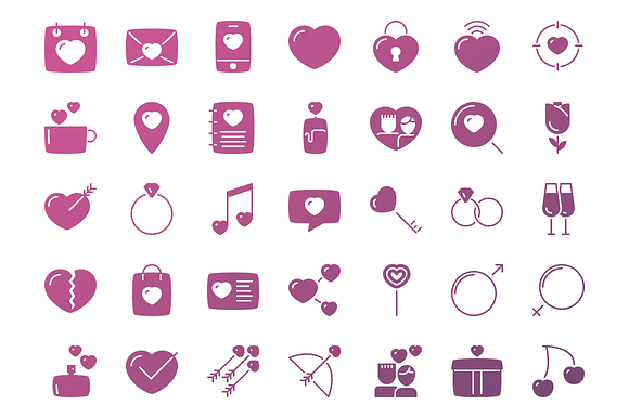 Valentine's day. Color icons + BONUS in Icons - product preview 2