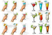 Female hand hold glass of cocktail 