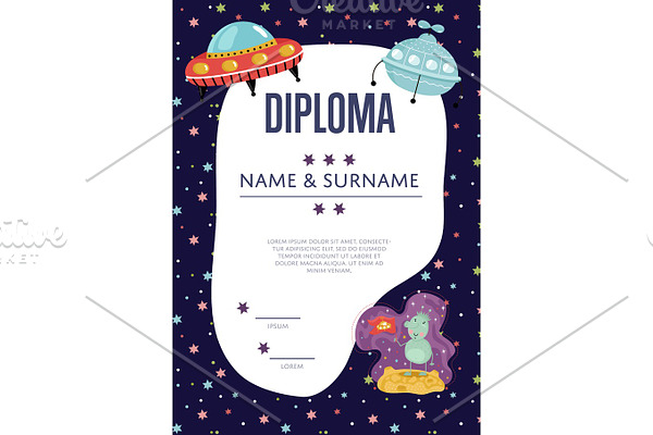 Diploma Cartoon Vector Template