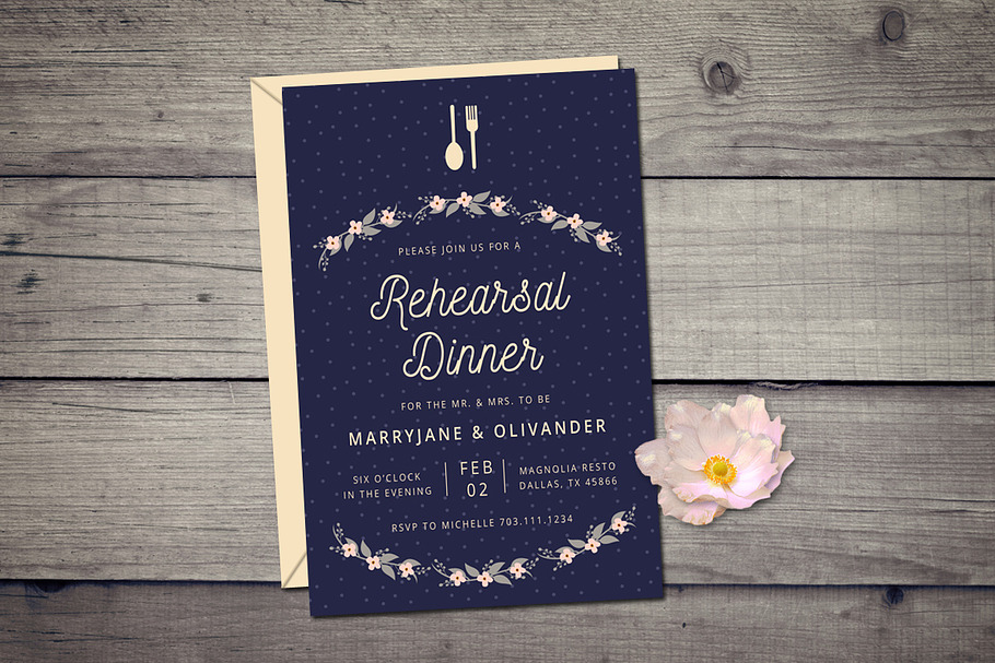 Wedding Rehearsal Dinner Invitation in Wedding Templates - product preview 8