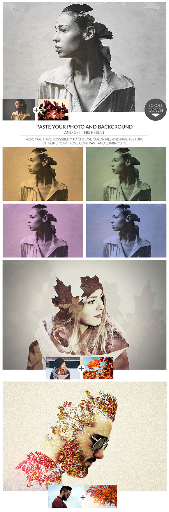 Double Exposure Photoshop Template in Photoshop Layer Styles - product preview 1