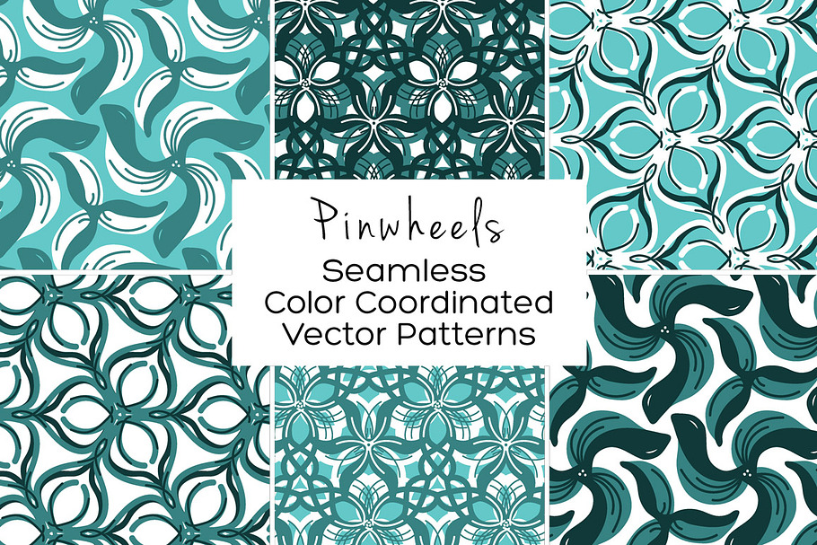 Pinwheels Seamless Vector Patterns