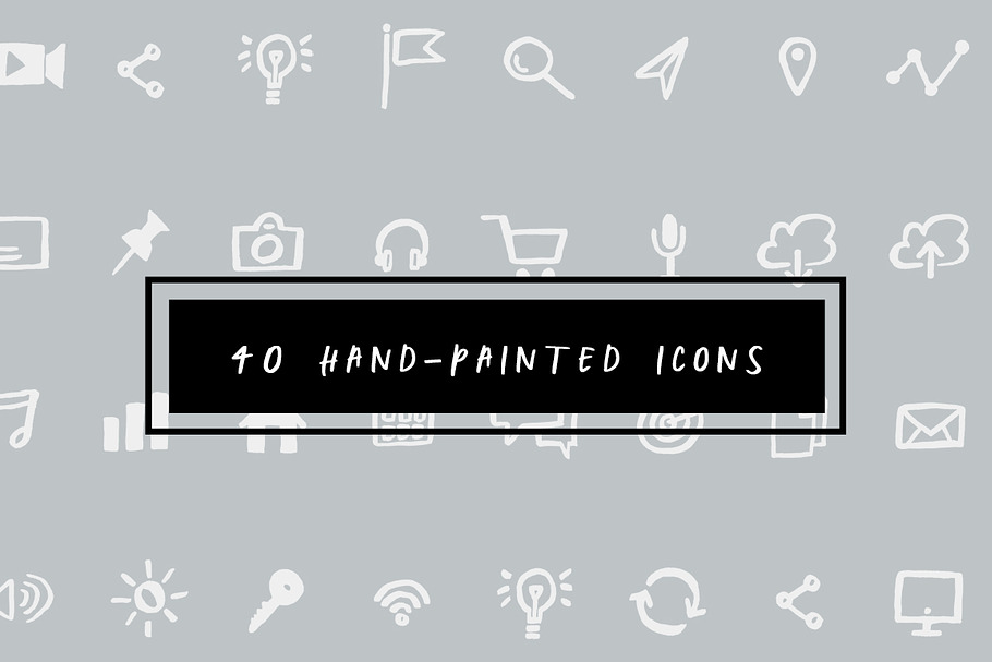 40 Hand-Painted Icons