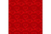 Valentines Day red seamless pattern with hearts