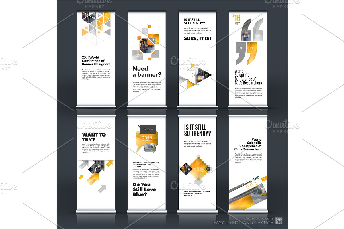 Mega set. Abstract business vector set of modern roll Up Banner  in Illustrations - product preview 8