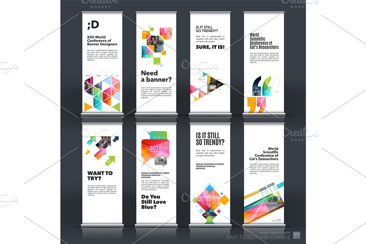 Mega set. Abstract business vector set of modern roll Up Banner  in Illustrations - product preview 8