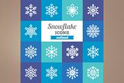 Outlined snowflake icons