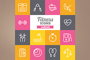 Outlined fitness icons