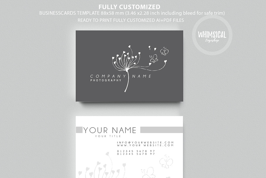 Feminine Dandelion logo+businesscard in Logo Templates - product preview 8