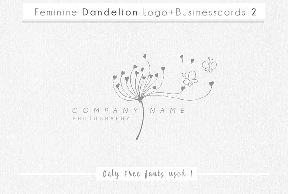Feminine Dandelion logo+businesscard in Logo Templates - product preview 1