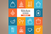 Outlined kitchen icons