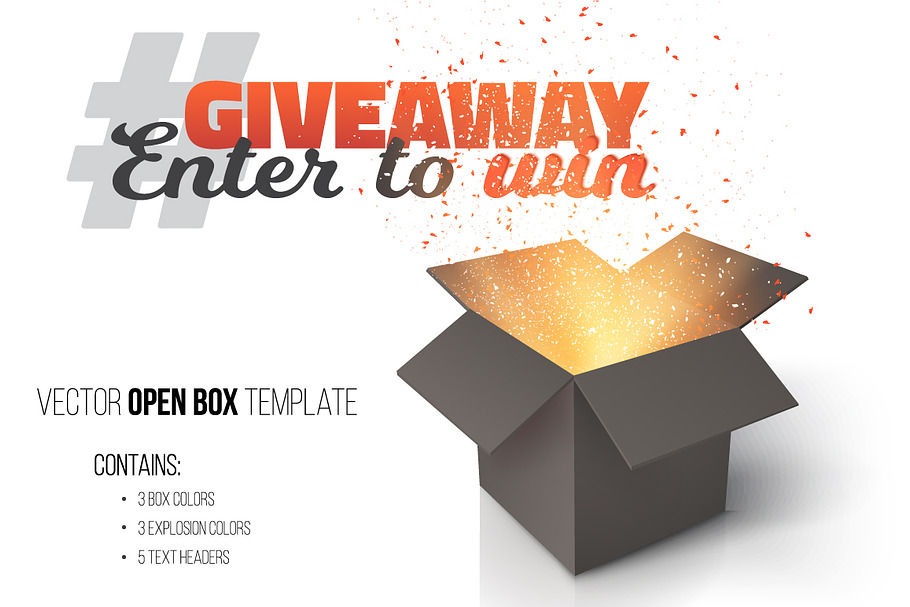 Giveaway Competition Vector Template CustomDesigned Web Elements