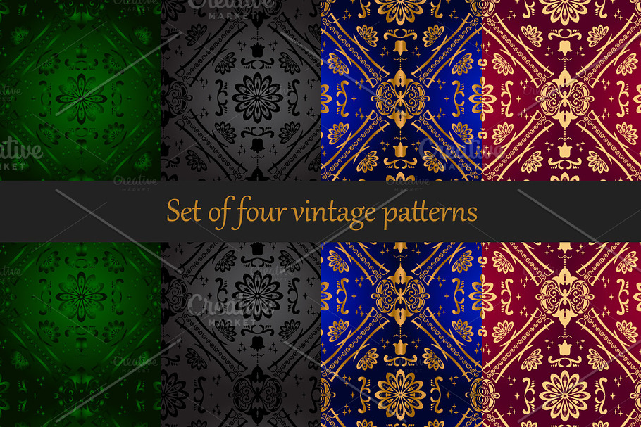 Retro styled seamless pattern in Patterns - product preview 8