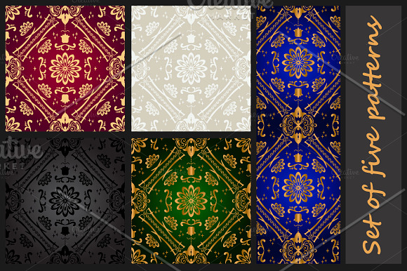 Retro styled seamless pattern in Patterns - product preview 1