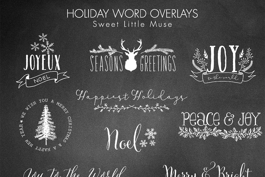 Digital Word Overlays Christmas