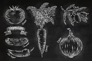 Vegetables chalk