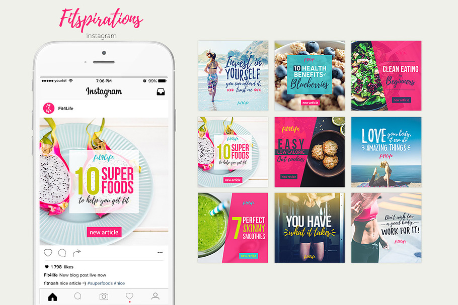 Fitspirations - Social Media Pack in Social Media Templates - product preview 8