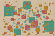 Colored squares brown retro fabric background