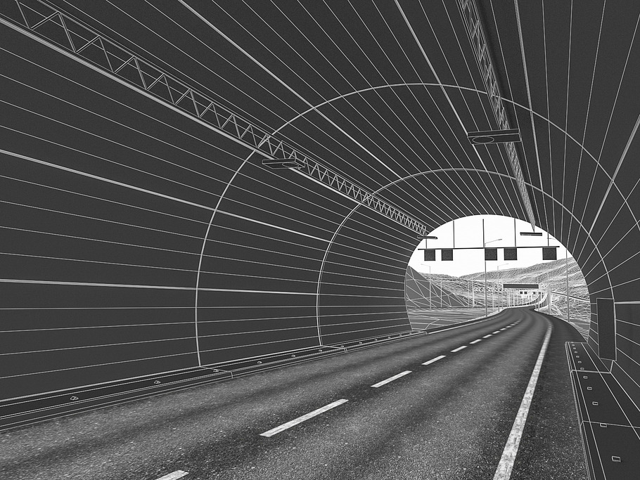 Full-Lenght Tunnel with Terrain in Architecture - product preview 9