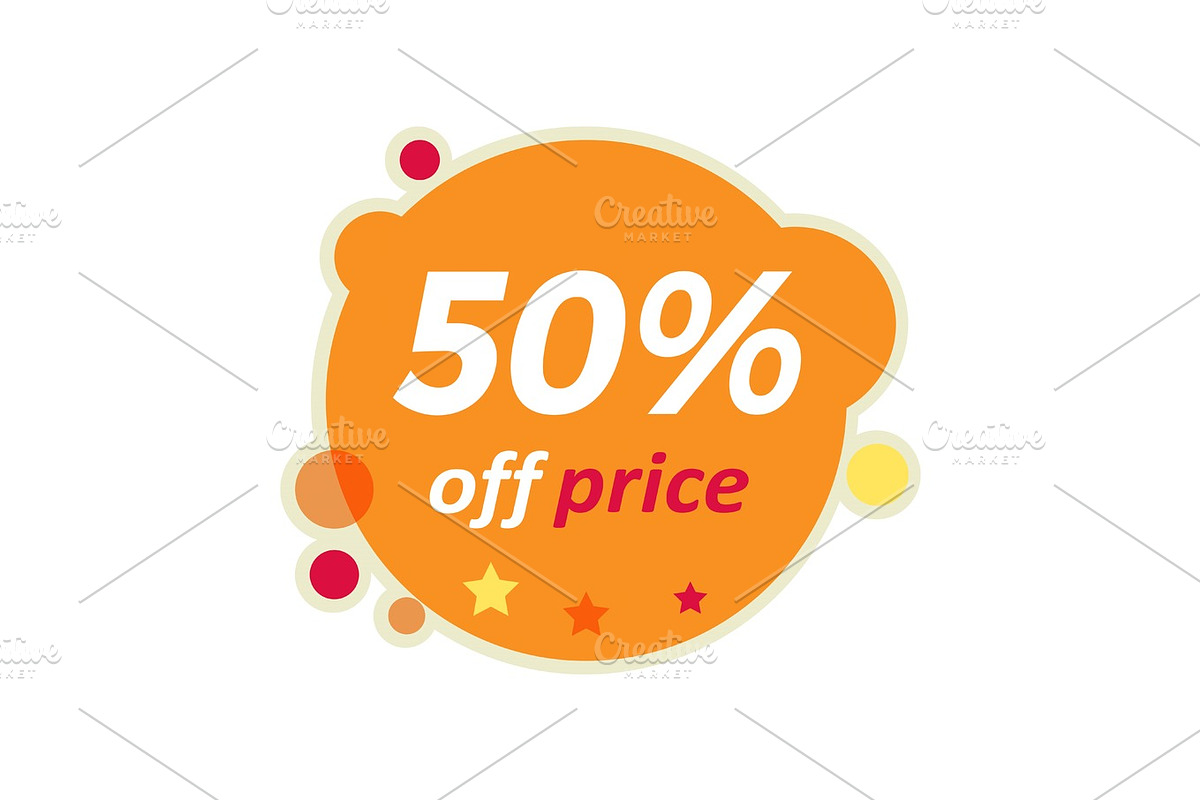 Sale Round Banner. 50 Percent Off Price Discount in Textures - product preview 8