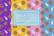 Milk & Chocolate chip cookie pattern