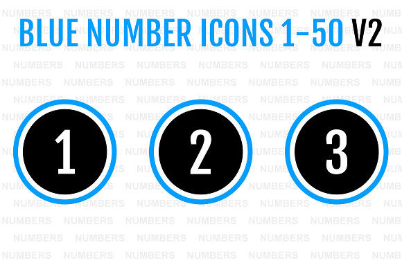 Blue Number Icons 1-50 v2 in Number Icons - product preview 1