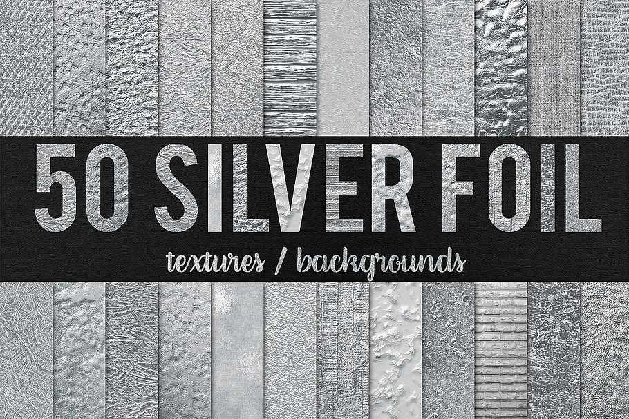50% OFF 50 Silver Foil Textures