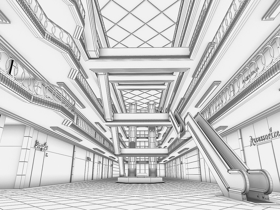 Shopping Mall interior in Architecture - product preview 4