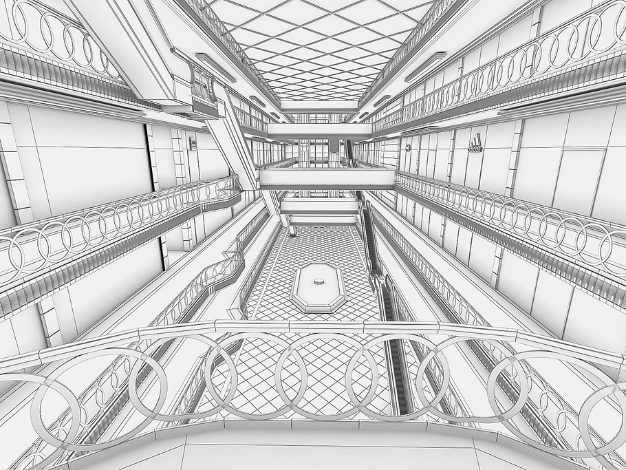 Shopping Mall interior in Architecture - product preview 6