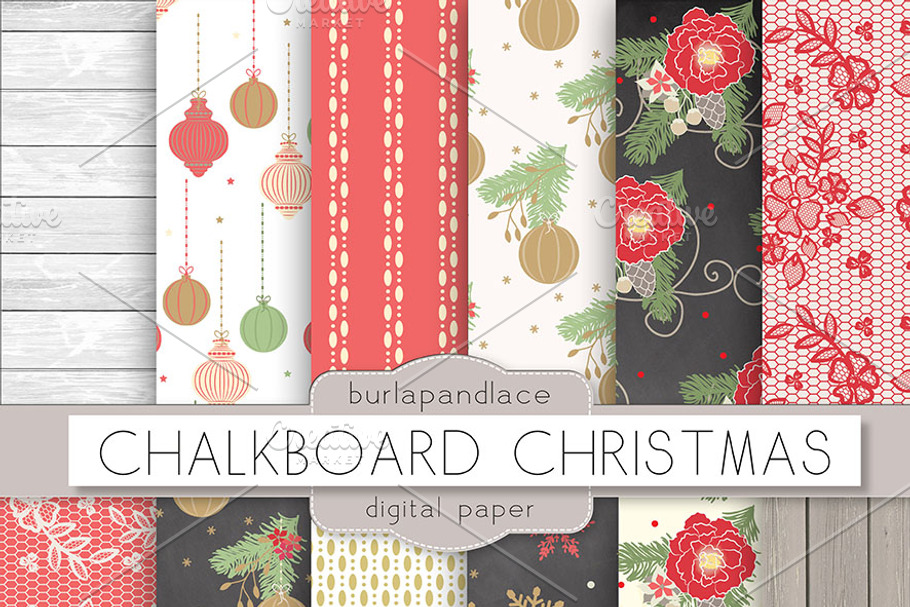 Christmas digital paper in Patterns - product preview 8