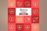 Outlined hearts icons