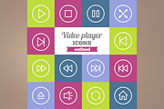Outlined video player icons
