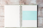 Open notebook blank page to fill with text