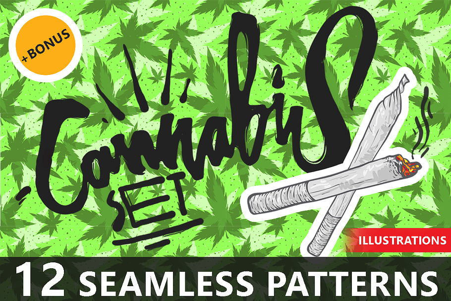 Cannabis BIG Set in Patterns - product preview 8